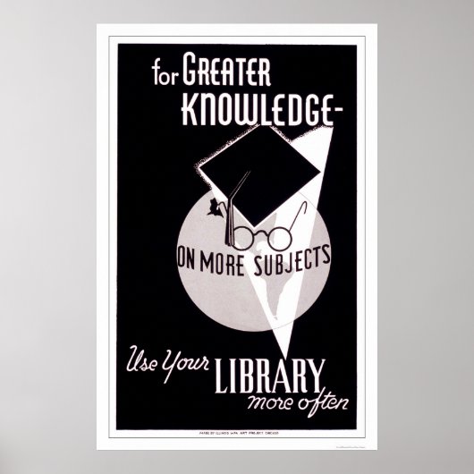 Mehr Wissensbibliothek 1940 WPA Poster (Vorne)