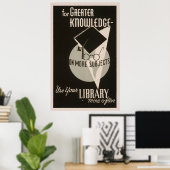Mehr Wissensbibliothek 1940 WPA Vintage Poster (Heimbüro)