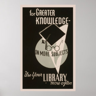 Mehr Wissensbibliothek 1940 WPA Vintage Poster