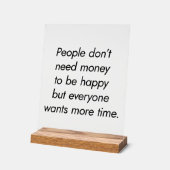 Mehr Zeit für akrobielle Unterschrift Acrylschild (Winkel)