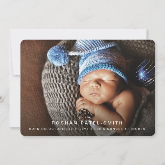 Mehr zum Merrier Holiday Baby Birth Ankündigung (Rückseite)