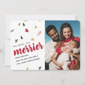 Mehr zum Merrier Holiday Baby Birth Ankündigung (Vorderseite)