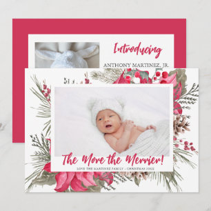Mehr zum Merrier Poinsettia Foto Weihnachten Gebur Ankündigung