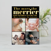 Mehr zur heiteren Schwangerschaftsankündigung Weih Folieneinladung (Stehend vorne)