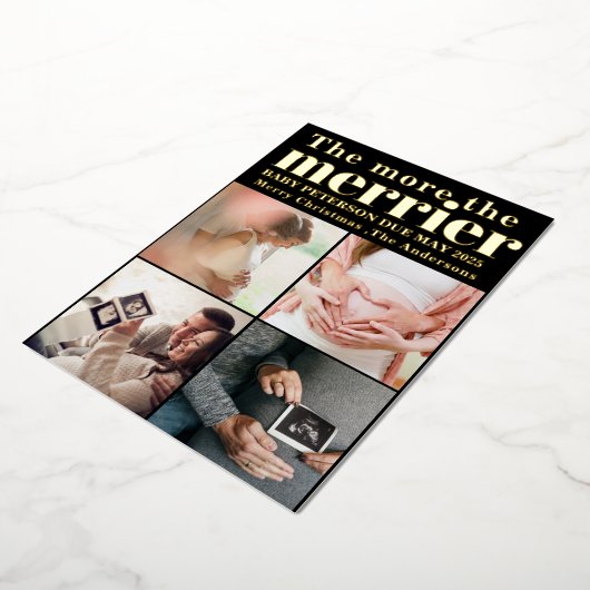 Mehr zur heiteren Schwangerschaftsankündigung Weih Folieneinladung (Gedreht)