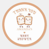 Mehr zur Liebe Baby Shower Danke Runder Aufkleber (Vorderseite)