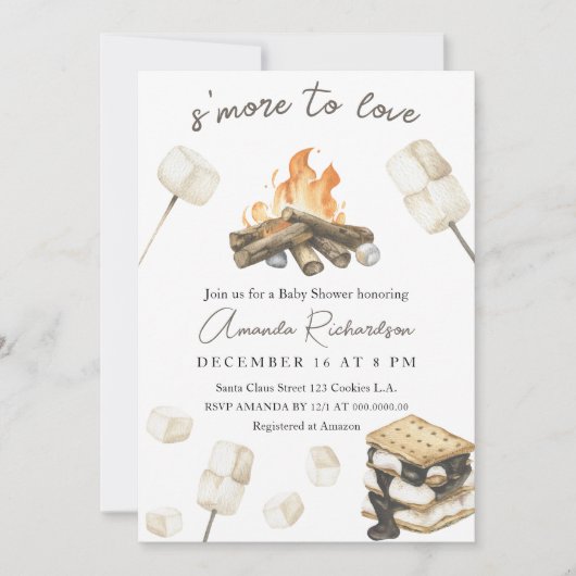 Mehr zur Liebe Babydusche Einladung (Vorderseite)