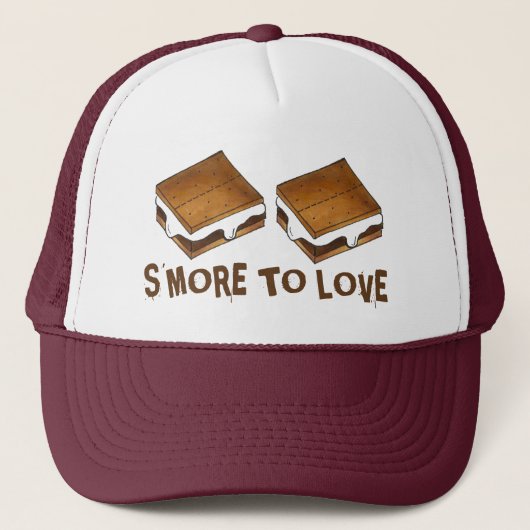 Mehr zur Liebe Funny Feinschmecker Campfire S'more Truckerkappe (Vorderseite)