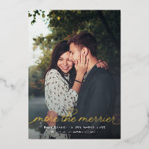 Mehr zur Merrier Pregnancy Foil Holiday Card