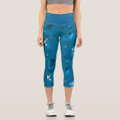 mehrachenhaftes Mermaigemuster Capri Leggings (Vorderseite)