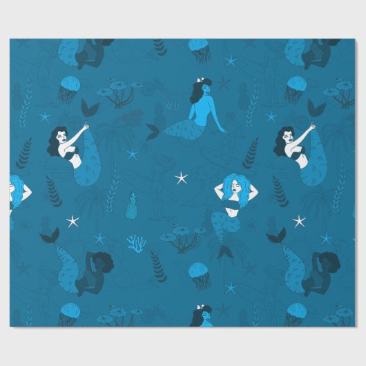 mehrachenhaftes Mermaigemuster Geschenkpapier (Flach)