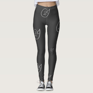 Mehrere "2J"-Logos, graue Buchstaben, schwarzer Hi Leggings