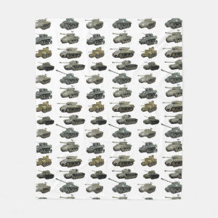 Mehrere amerikanische WW2-Tanks und gepanzerte Fah Fleecedecke