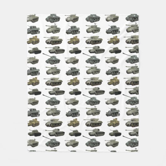 Mehrere amerikanische WW2-Tanks und gepanzerte Fah Fleecedecke (Vorderseite)