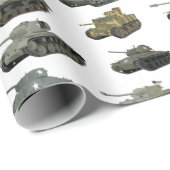 Mehrere amerikanische WW2-Tanks und gepanzerte Fah Geschenkpapier (Rolleneckpunkt)