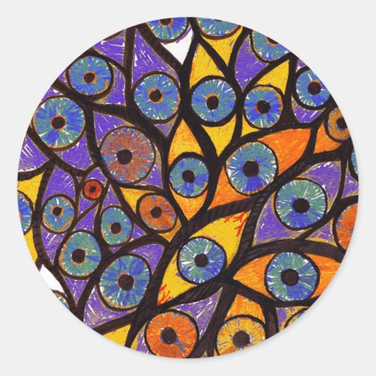 Mehrere Augen Runder Aufkleber (Vorderseite)