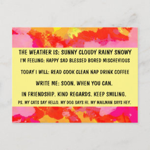 MEHRERE AUSWAHL Funny Funny Faulenzer Person Retro Postkarte