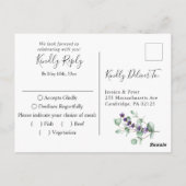 MEHRERE AUSWAHL Moderner Eukalyptus-Floral Wedding Postkarte (Rückseite)