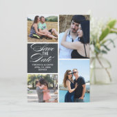 Mehrere Bilder Hochzeitsportrait speichern das Dat Save The Date (Stehend Vorderseite)