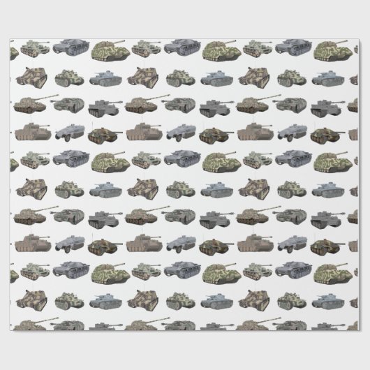 Mehrere deutsche WW2-Tanks Geschenkpapier (Flach)