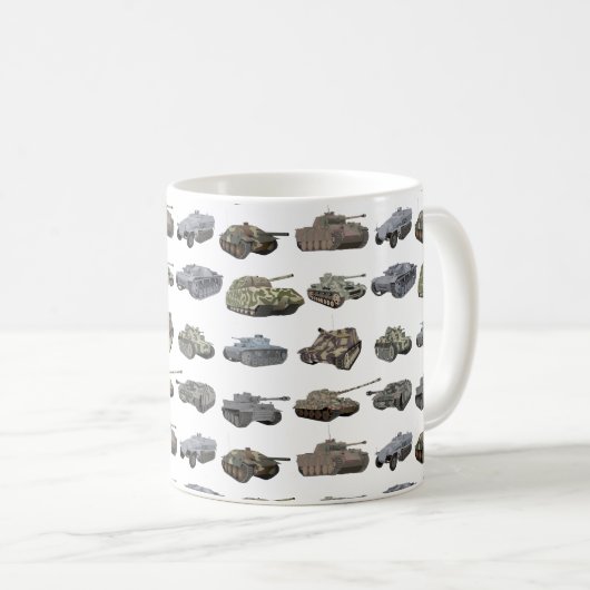 Mehrere deutsche WW2-Tanks Kaffeetasse (VorderseiteRechts)