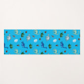 Mehrere Dinosaurier-Arten im türkisfarbenen Hinter Yogamatte (Vorderseite (Horizontal))
