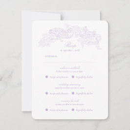 Mehrere Ereignisse Victorian Purple Romantische RS RSVP Karte