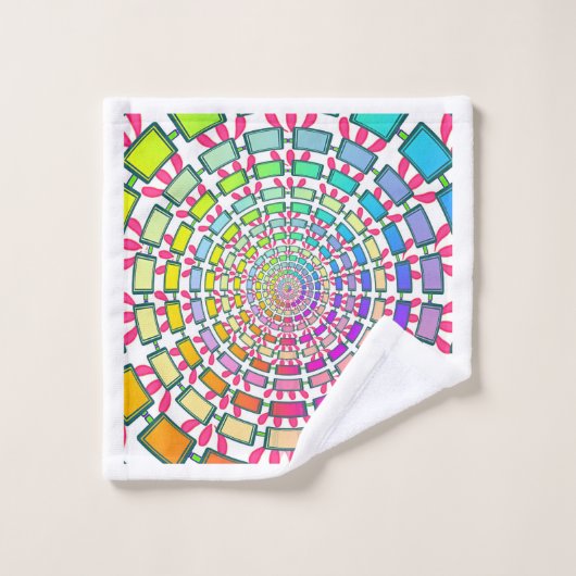 MEHRERE FARBKREISE BADHANDTUCH SET (Waschlappen)