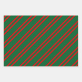 Mehrere Farbstreifenmuster DIY Farbfarben Rot Grün Geschenkpapier Set (Vorderseite 3)