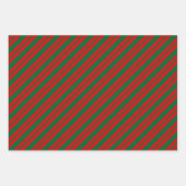 Mehrere Farbstreifenmuster DIY Farbfarben Rot Grün Geschenkpapier Set (Vorderseite 2)