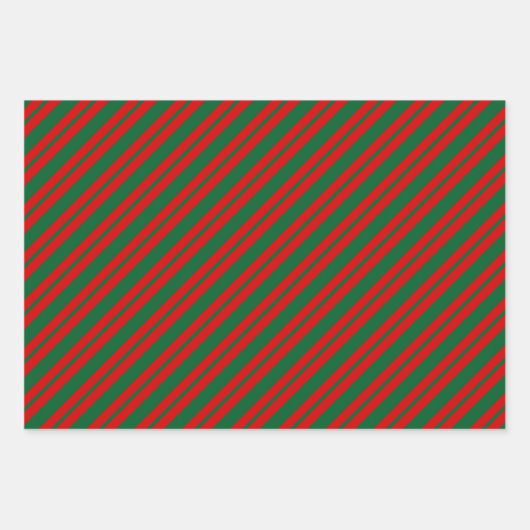 Mehrere Farbstreifenmuster DIY Farbfarben Rot Grün Geschenkpapier Set (Vorderseite 2)