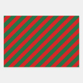 Mehrere Farbstreifenmuster DIY Farbfarben Rot Grün Geschenkpapier Set (Vorderseite)