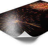 Mehrere Feuerwerke gegen Schwarz Fotodruck (Ecke)