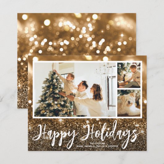 Mehrere Foto Happy Holidays Budget Cards (Vorne/Hinten)