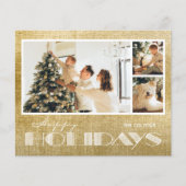 Mehrere Foto Happy Holidays Gold Budget Cards (Vorderseite)