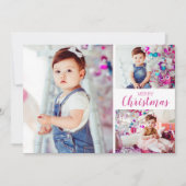 Mehrere Foto Rosa Frohe Weihnachten (Vorderseite)