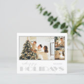 Mehrere Foto Silver Happy Holidays Budget Cards (Stehend Vorderseite)