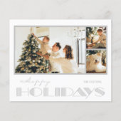 Mehrere Foto Silver Happy Holidays Budget Cards (Vorderseite)