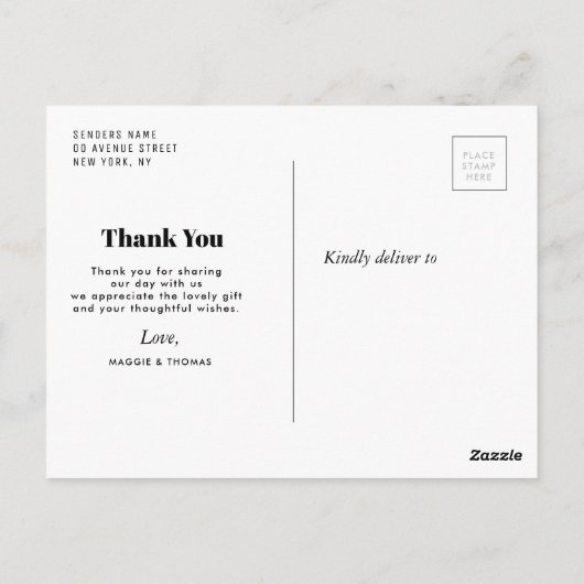 mehrere Foto Skript Hochzeit Dankeschön Karte (Rückseite)