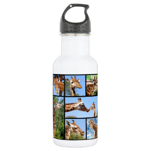 Mehrere Fotos Giraffen Edelstahlflasche