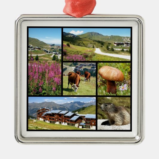 Mehrere Fotos La Plagne Ornament Aus Metall (Vorne)