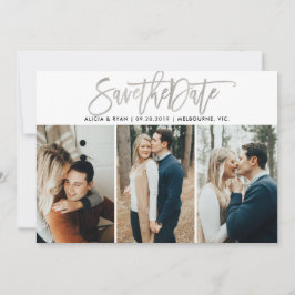 Mehrere Fotos Save the Date silbern