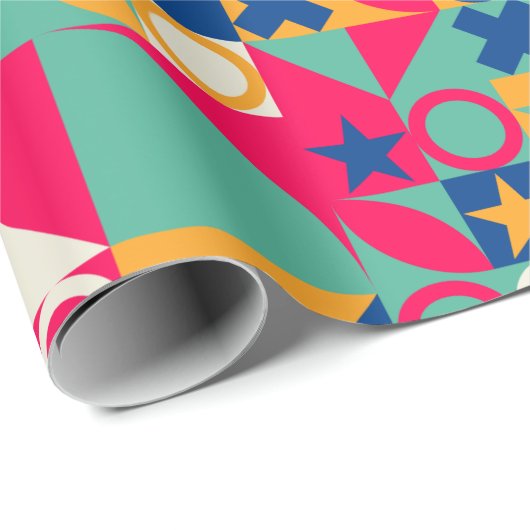 Mehrere geometrische Formen Geschenkpapier (Rolleneckpunkt)