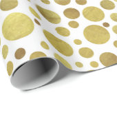 Mehrere goldene Kreise im weißen Hintergrund Geschenkpapier (Rolleneckpunkt)