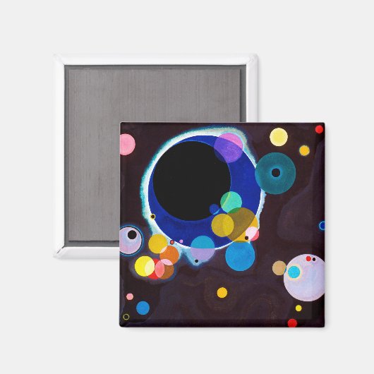 Mehrere Kreise, Wassily Kandinsky Magnet (Vorderseite/Rückseite)