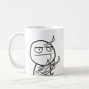 Mehrere Mittelfinger Rage Face Meme Tasse