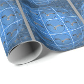 Mehrere Möwen in Spur klassischer Rundaufkleber Geschenkpapier (Rolleneckpunkt)