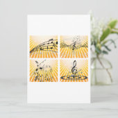 Mehrere Musiknoten Einladung (Stehend Vorderseite)