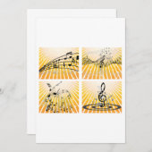 Mehrere Musiknoten Einladung (Vorne/Hinten)