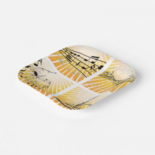 Mehrere Musiknoten Pappteller (Gewinkelt)